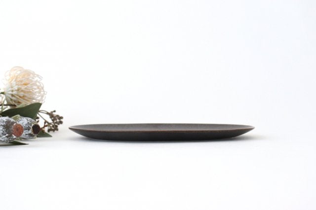 Arco Oval Plate Black Matte 21.5cm/8.5in | Mino Ware
