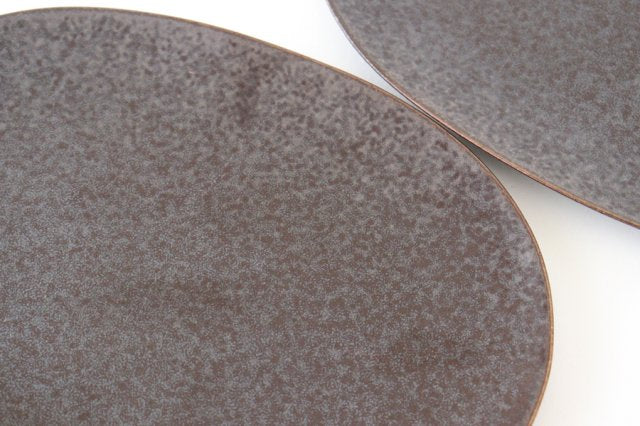 Arco Oval Plate Black Matte 21.5cm/8.5in | Mino Ware