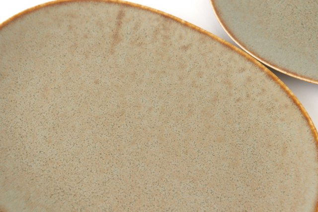 Arco Oval Plate Silver Brown 21.5cm/8.5in | Mino Ware