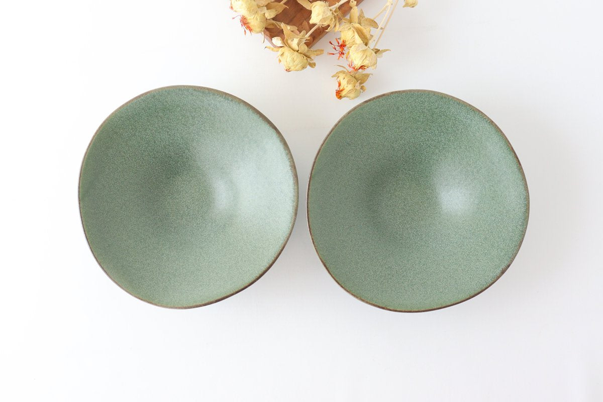 kei Morning Glory-shaped Bowl Green | Serving Bowl Mino Ware