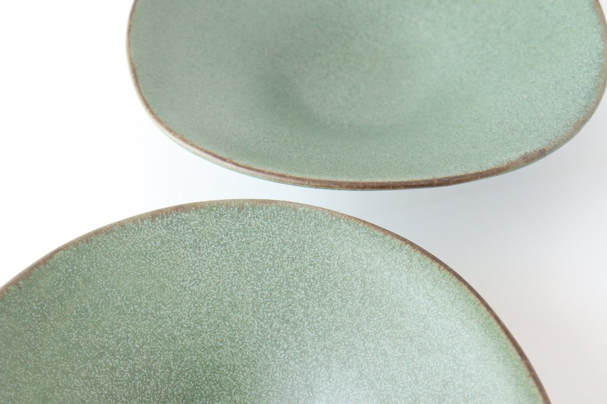 kei Morning Glory-shaped Bowl Green | Serving Bowl Mino Ware