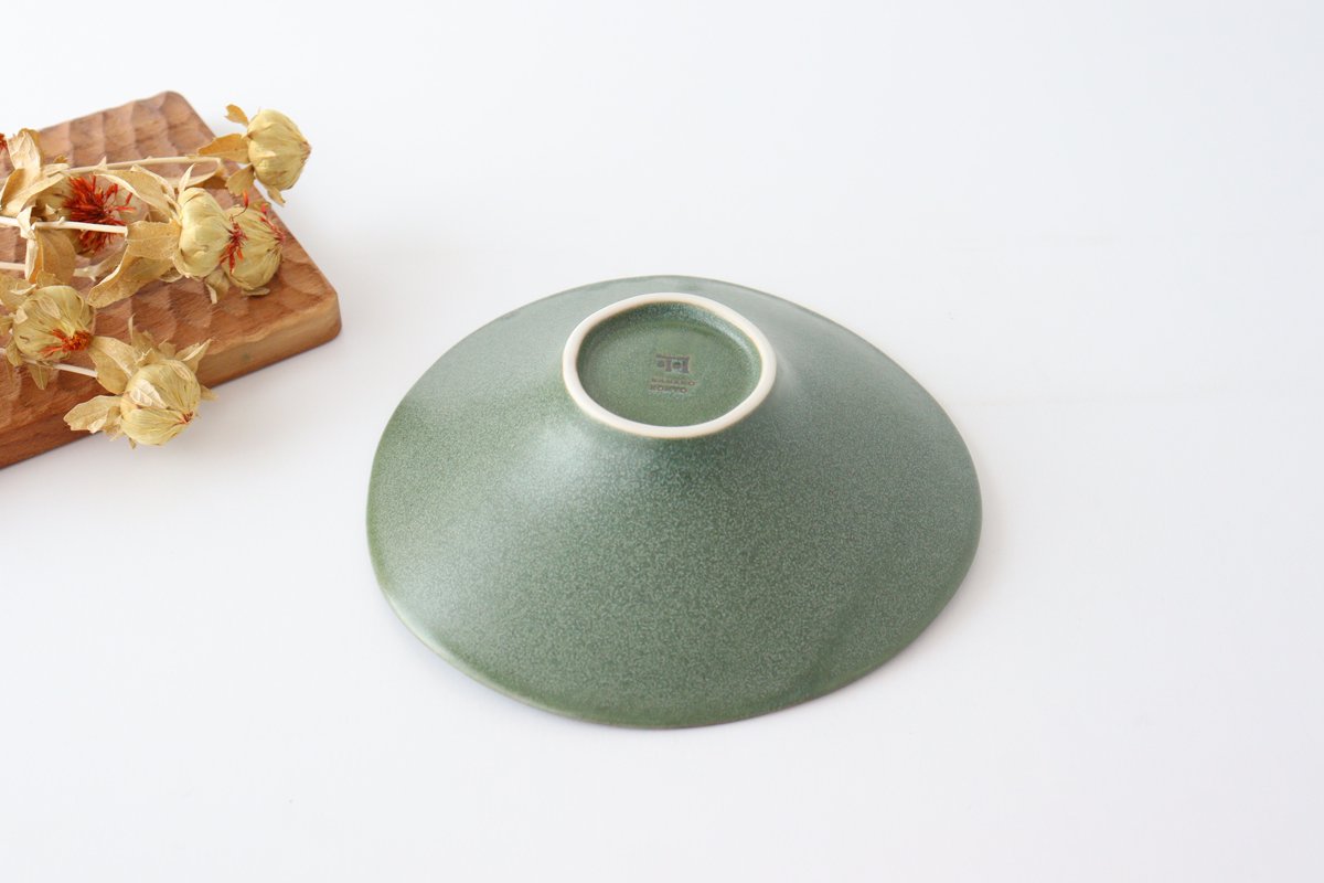 kei Morning Glory-shaped Bowl Green | Serving Bowl Mino Ware
