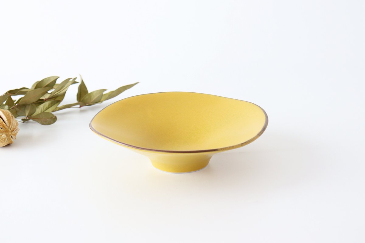 kei Morning Glory-shaped Bowl Mustard | Serving Bowl Mino Ware