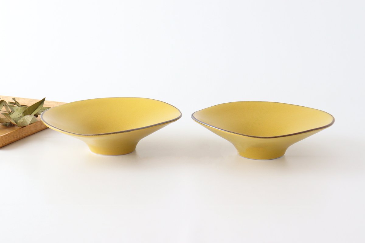 kei Morning Glory-shaped Bowl Mustard | Serving Bowl Mino Ware