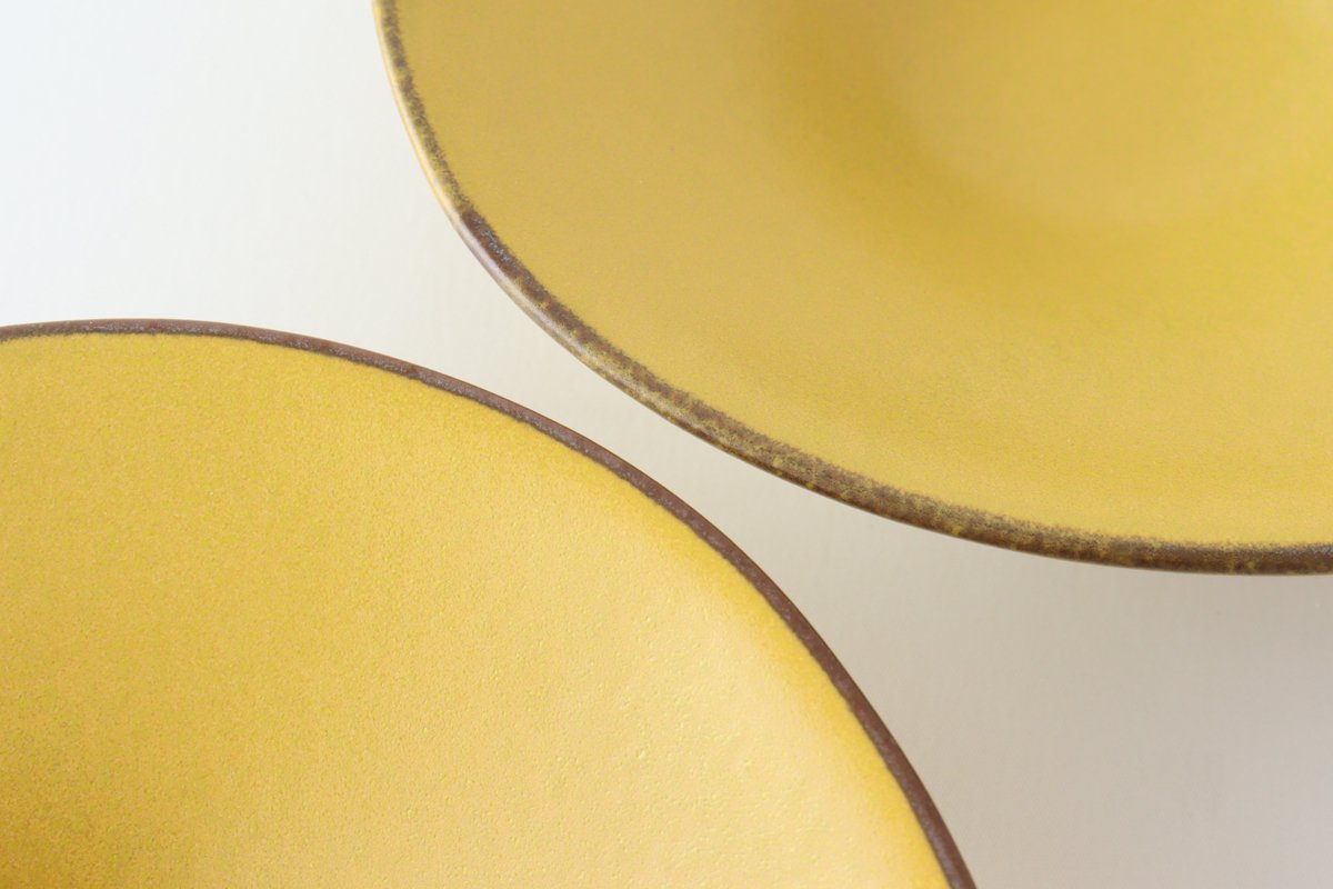 kei Morning Glory-shaped Bowl Mustard | Serving Bowl Mino Ware