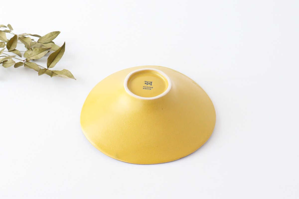 kei Morning Glory-shaped Bowl Mustard | Serving Bowl Mino Ware