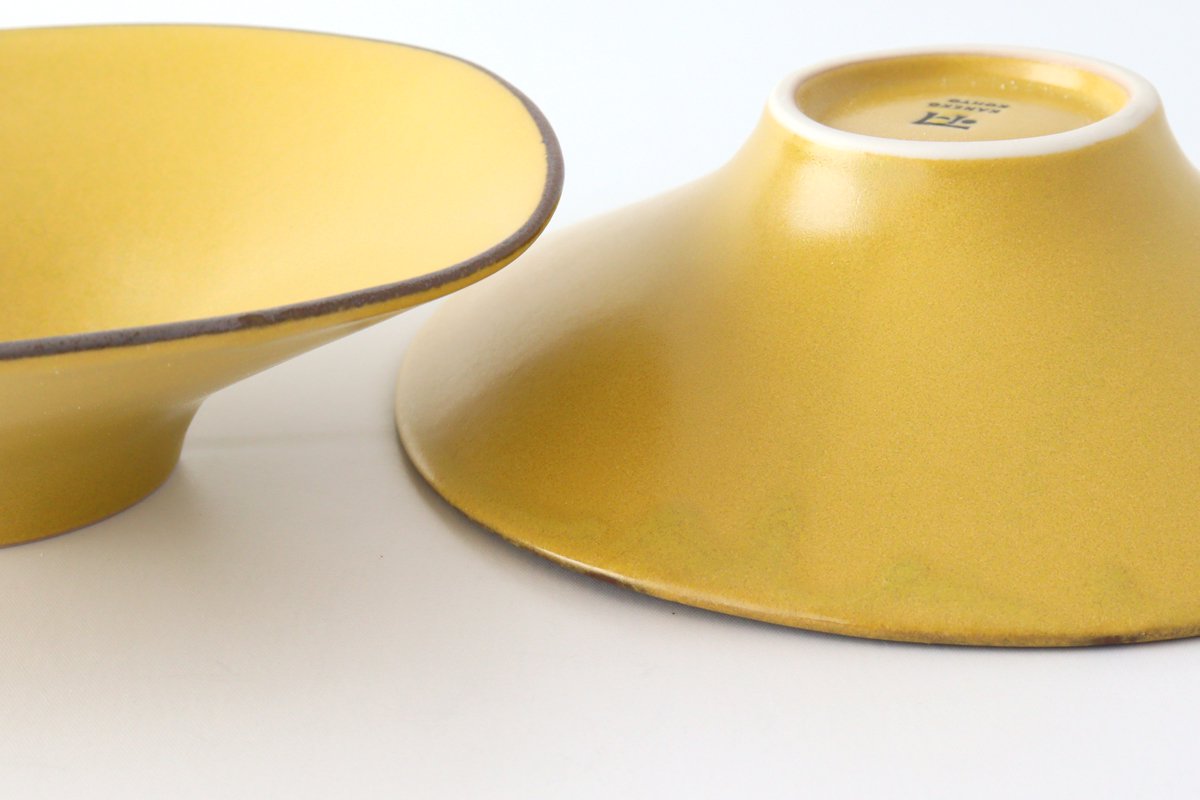 kei Morning Glory-shaped Bowl Mustard | Serving Bowl Mino Ware