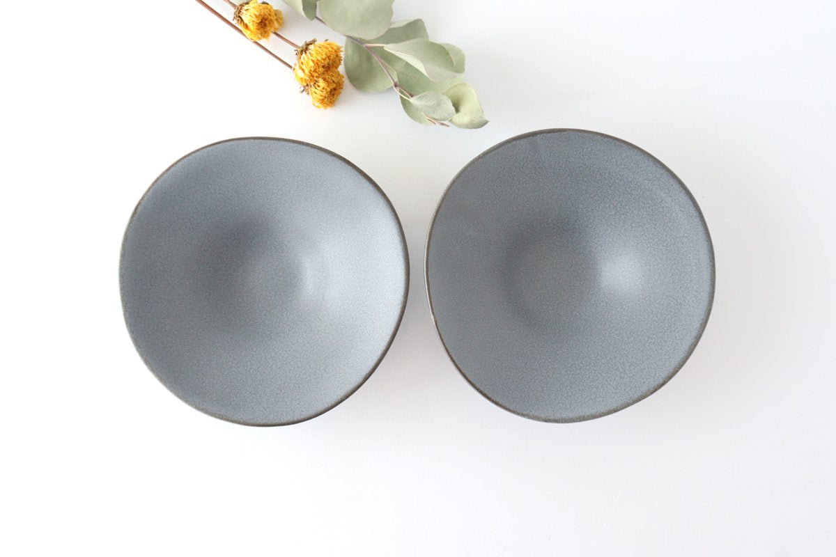 kei Morning Glory-shaped Bowl Gray | Serving Bowl Mino Ware