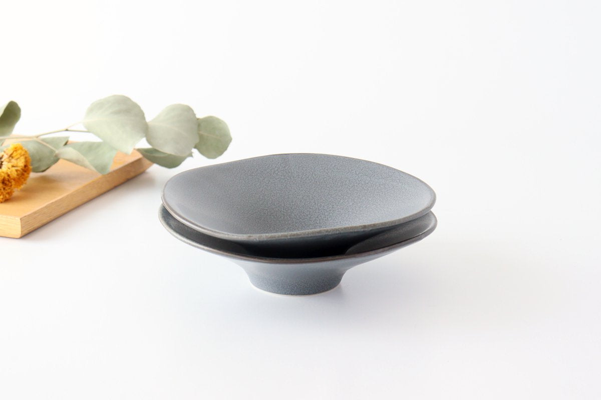 kei Morning Glory-shaped Bowl Gray | Serving Bowl Mino Ware