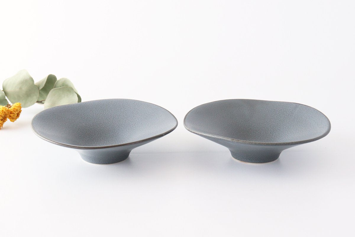 kei Morning Glory-shaped Bowl Gray | Serving Bowl Mino Ware