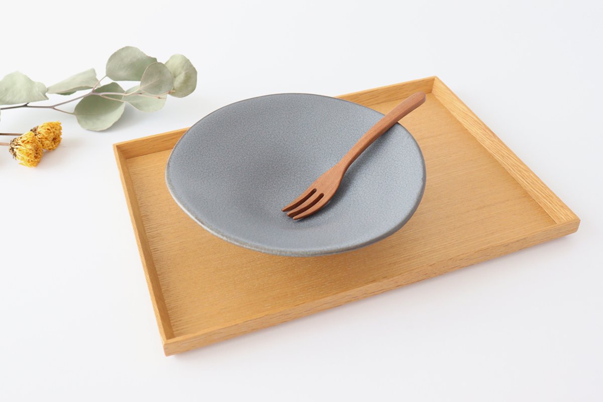 kei Morning Glory-shaped Bowl Gray | Serving Bowl Mino Ware