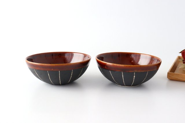 Small Bowl Stripe Brown | Kobachi Shigaraki Ware