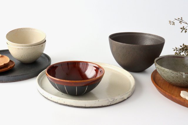 Round Plate Matte Black 24㎝/9.4in | Shigaraki Ware-Detail13