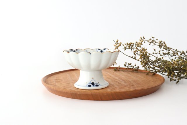 Dessert Cup Vine Blue Arabesque | Compote Arita Ware
