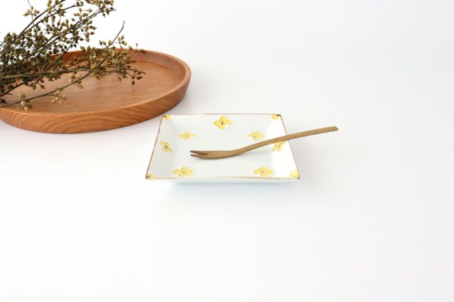 Square plate 13.5cm/5.9in porcelain hana Arita ware
