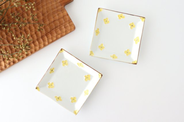 Square plate 13.5cm/5.9in porcelain hana Arita ware