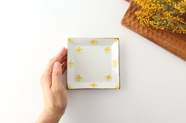 Square plate 13.5cm/5.9in porcelain hana Arita ware