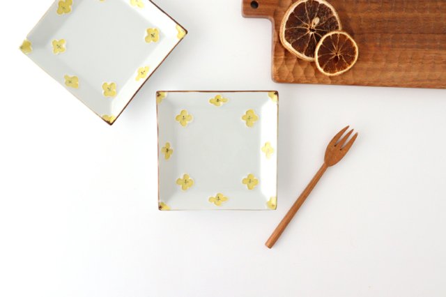 Square plate 13.5cm/5.9in porcelain hana Arita ware