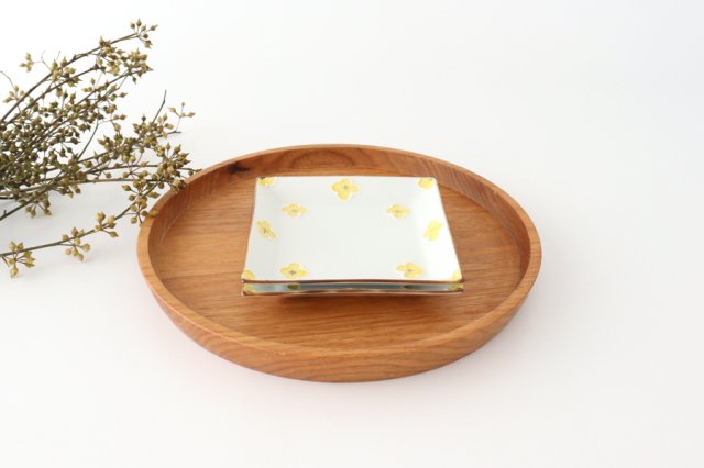 Square plate 13.5cm/5.9in porcelain hana Arita ware