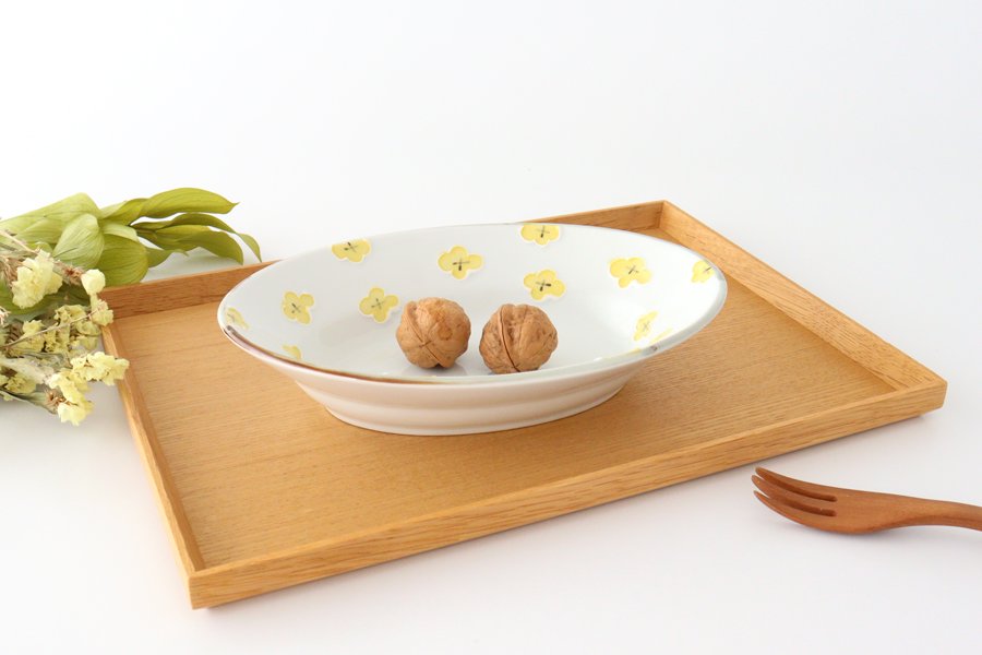hana Oval Bowl Yellow | Serving Bowl Arita Ware