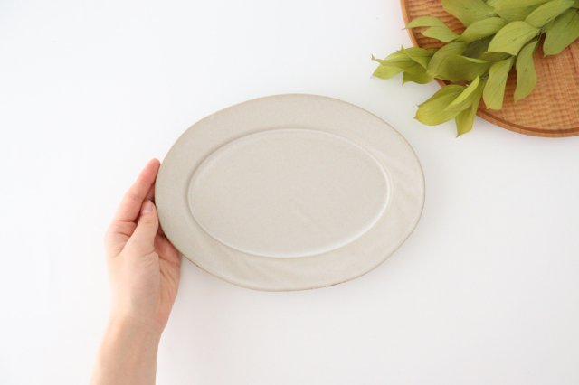 Oval Plate Ivory 23.5cm/9.0in | Mino Ware