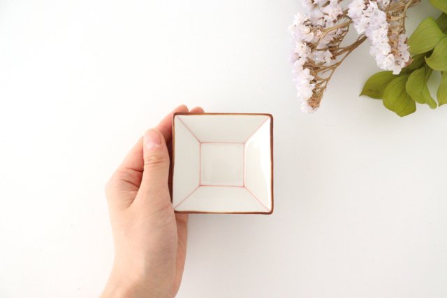 Square Goth Small Red Porcelain Mino Ware