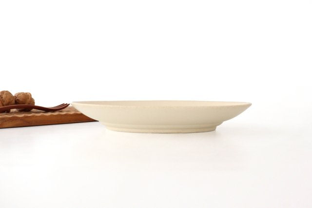 Oval plate 23cm ivory porcelain ORLO Mino ware