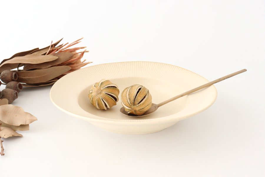 Pasta plate ivory porcelain ORLO Mino ware
