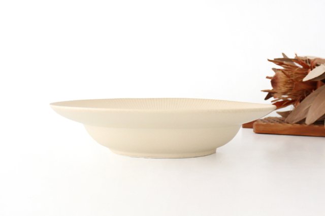 Pasta plate ivory porcelain ORLO Mino ware