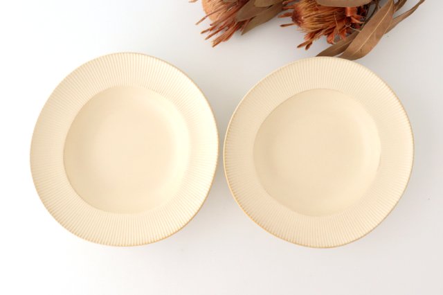 Pasta plate ivory porcelain ORLO Mino ware