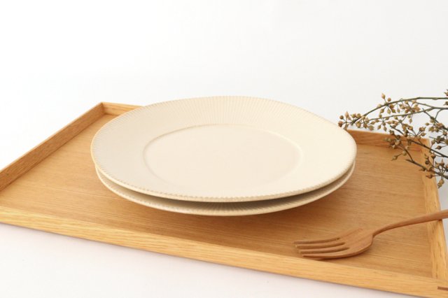 Rim plate ivory porcelain ORLO Mino ware