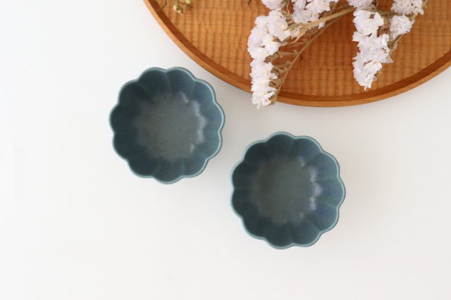 Flower-shaped Small Bowl Blue | Kobachi Mino Ware