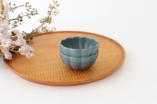 Flower-shaped Small Bowl Blue | Kobachi Mino Ware