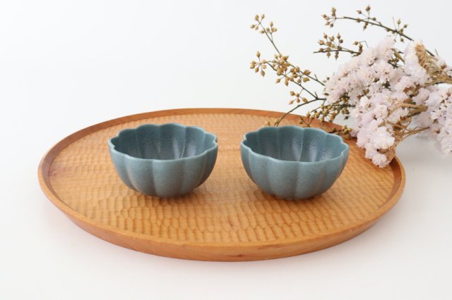 Flower-shaped Small Bowl Blue | Kobachi Mino Ware