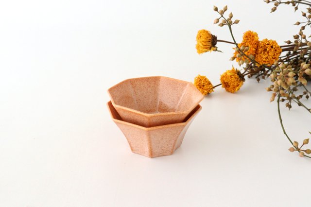 Octagonal Small Bowl Pink | Kobachi Mino Ware