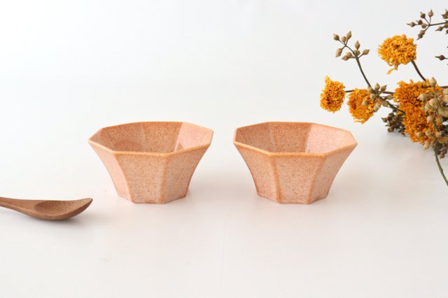 Octagonal Small Bowl Pink | Kobachi Mino Ware