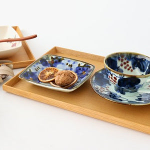 Rectangle Plate Blue FlowerーRim | Sushi Plate Hasami Ware-Detail12