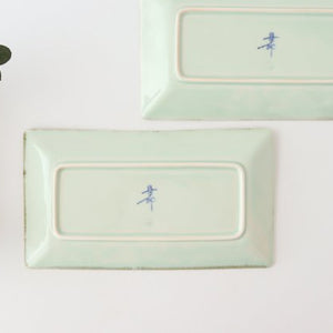 Rectangle Plate Blue FlowerーRim | Sushi Plate Hasami Ware-Detail3