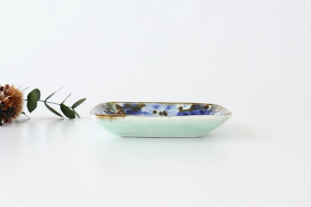 Square Plate Blue Flower 13.5cm/5.3in | Sushi Plate Hasami Ware