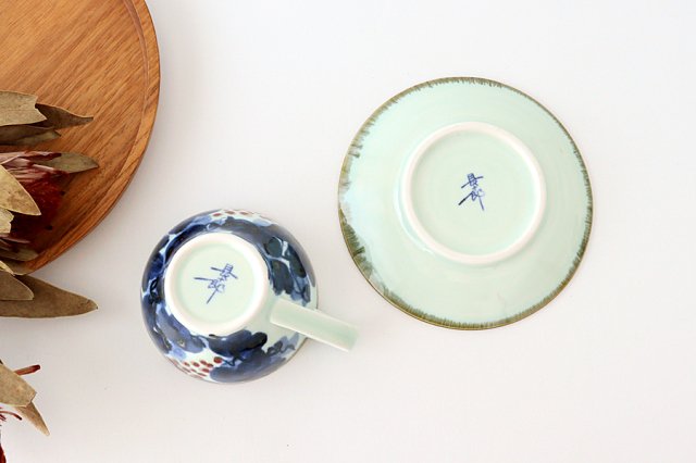 Cup and Saucer Blue Ripe Grapes | Hasami Ware