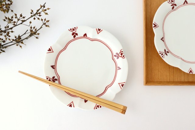 Koyo Kiln Flower-shaped Plate Red Flower | Arita Ware