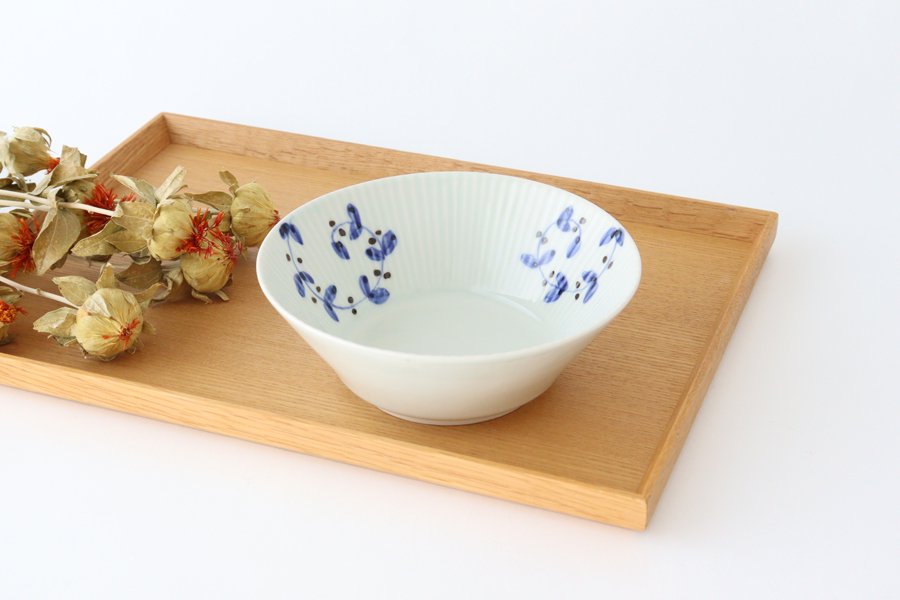 Koyo Kiln Deep Bowl Blue Arabesque 14cm/5.5in | Serving Bowl Arita Ware