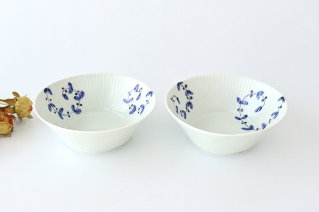 Koyo Kiln Deep Bowl Blue Arabesque 14cm/5.5in | Serving Bowl Arita Ware