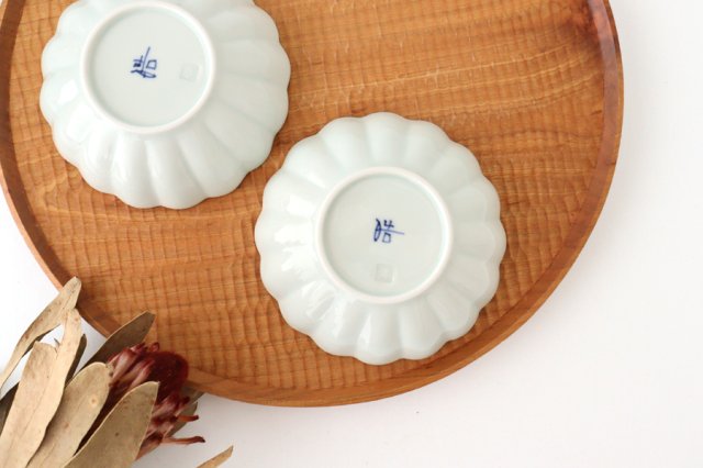 Koyo Kiln Chrysanthemum-shaped Small Bowl Blue Grass | Kobachi Arita Ware