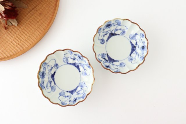 Koyo Kiln Chrysanthemum-shaped Small Bowl Blue Grass | Kobachi Arita Ware