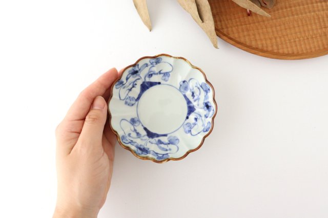 Koyo Kiln Chrysanthemum-shaped Small Bowl Blue Grass | Kobachi Arita Ware