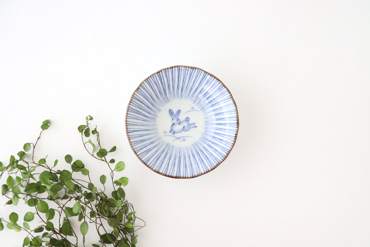 Sauce Plate Blue Rabbit | Hasami Ware