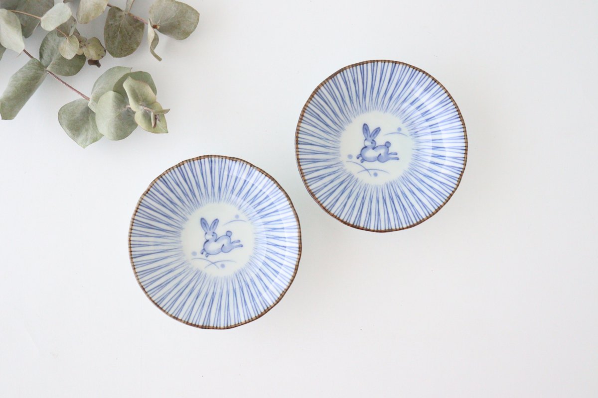 Sauce Plate Blue Rabbit | Hasami Ware