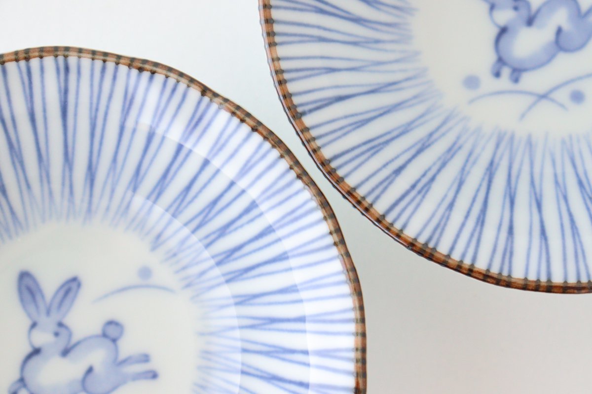 Sauce Plate Blue Rabbit | Hasami Ware