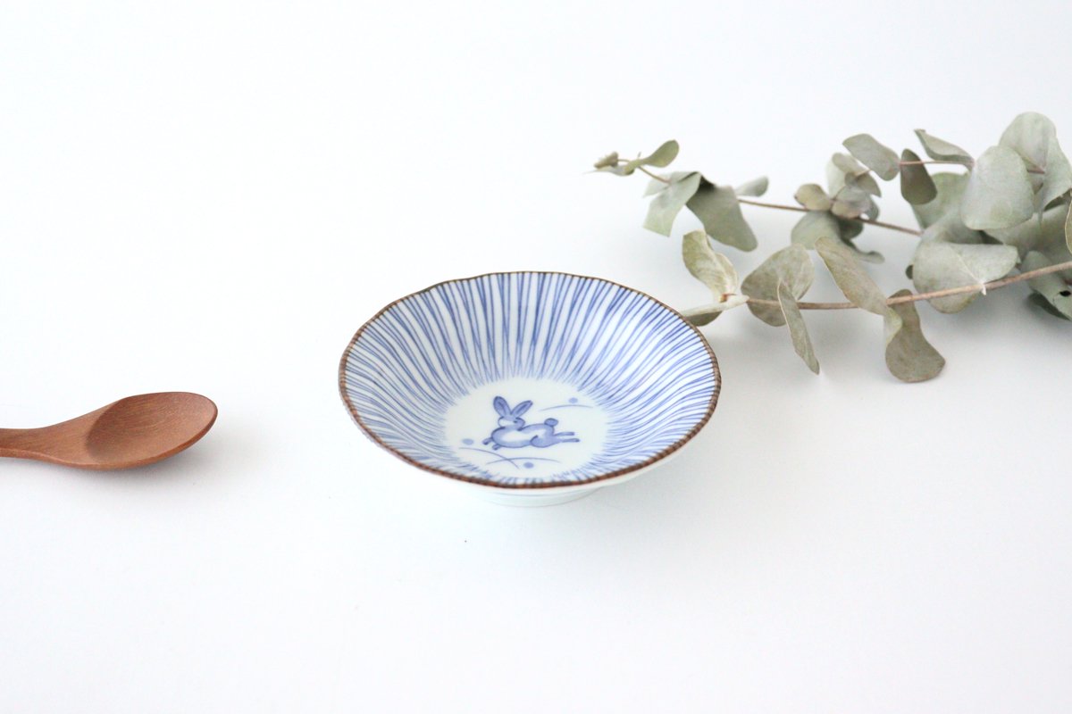 Sauce Plate Blue Rabbit | Hasami Ware